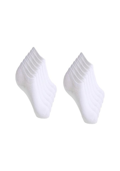 Ozzy Socks 12 Çift Beyaz Dikişsiz Kadın Bambu Görünmez Sneaker Spor Ayakkabı Çorabı Beyaz
