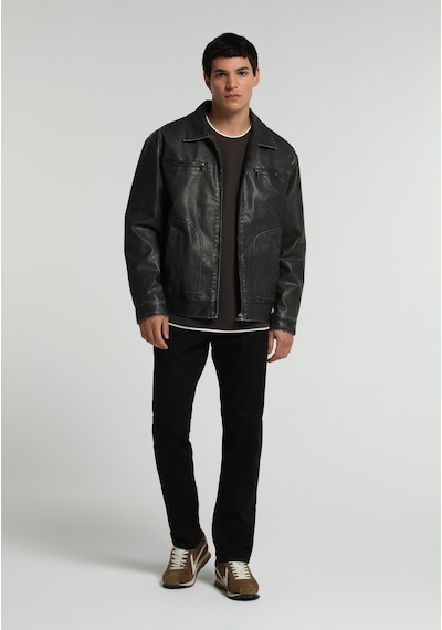 Colin's Colins Regular Fit Shirt Neck Fermuarlı Astarlı Erkek Siyah Mont Pu Cl1082109 Q1.v1 Blk
