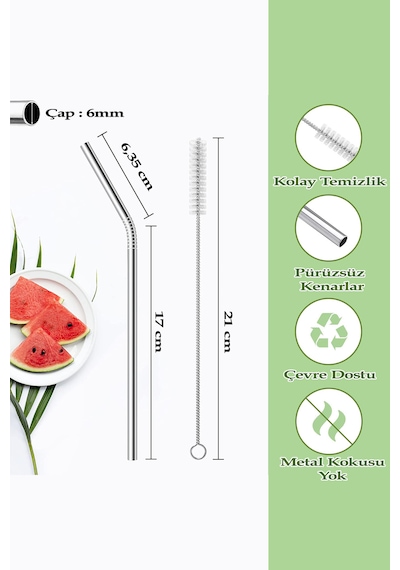 4 Adet Isıya Dayanıklı Cam Pipet Ve 1 Adet Pipet Temizleme Fırçası 5'li Set Şeffaf