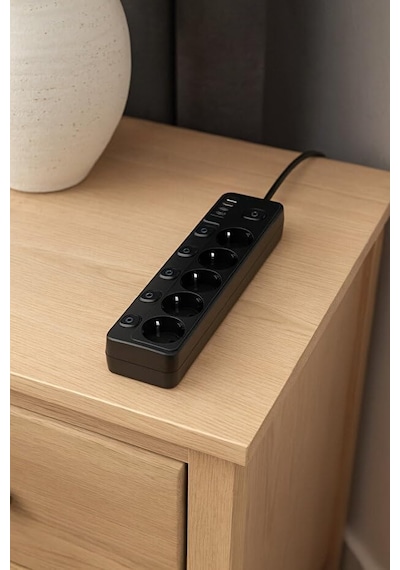 5 Priz + 4 Usb 2 Type-c Akım Korumalı Anahtarlı Uzatma Kablosu - 2 Metre - Enerji Tasarruflu Priz Bir Diğer Cihazın Fişini Takarak Blok / Mutfak Kullanımı 5 Priz + 4 Usb 2 Type-c Akım Korumalı Anahtarlı Uzatma Kablosu - 2 Metre - Enerji Tasarruflu Priz Bir Diğer Cihazın Fişini Takarak Blok / Mutfak Kullanımı