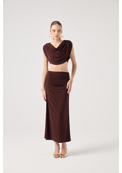 Holly Lolly Pelerinli Askılı Büstiyerli Ve Uzun Etekli 3lü Yulia Takım Kahve Holly Lolly Pelerinli Askılı Büstiyerli Ve Uzun Etekli 3lü Yulia Takım Kahve