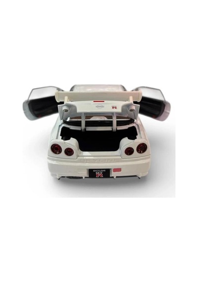 Hobiez World Orjinal 1:24 Lisanslı Nissan Skyline Gtr Kapıları Kaputu Açılabilir Model Oyuncak Araba Beyaz
