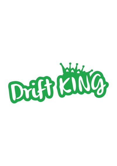 Drift King Araba Sticker 17x17 Cm Yeşil