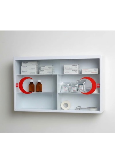 Lüks Plastik Ecza Dolabı 45x30,duvara Monte ,lk Yardım Dolabı Kapaklı İlaç Kutusu,sağlık Dolabı Beyaz