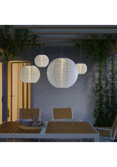 Ikea Solvinden Serisi, Led'li Güneş Enerjili Aydınlatma, 45 Cm, Beyaz