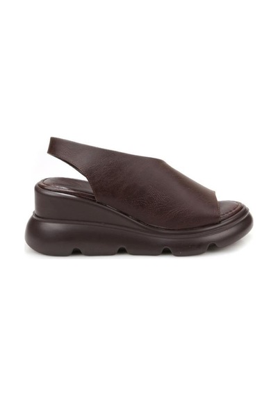 Papuçcity Mnrs 03212 Kadın Günlük Dolgu Topuk Sandalet Kahve