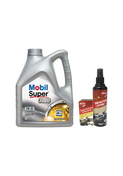Mobil Super 3000 0W-20 Motor Yağı 4 L + Gojo Araç Bakım Seti