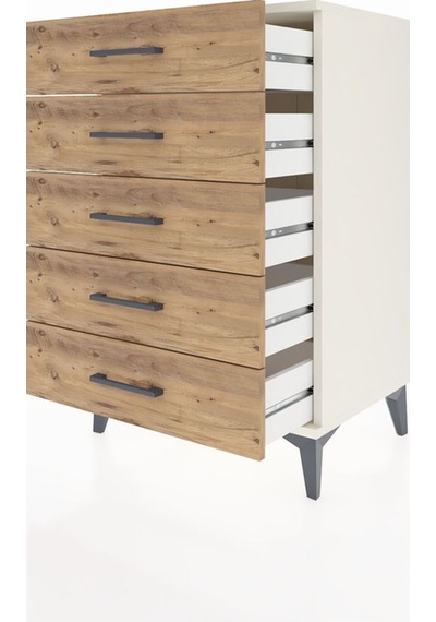 Hyperion Komodin 5 Çekmeceli 60x44x96 Aytaşı-çam Aytaşı