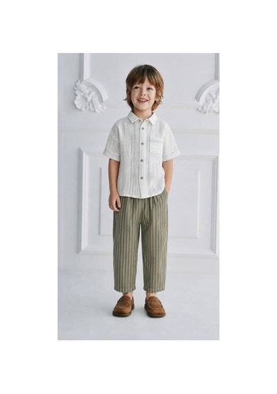 Poala Kids Yeşil Çizgili Ballon Jeans