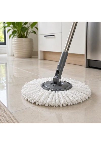 Orret Home Döner Vileda Yedek Mop Ucu Mikrofiber Temizlik Bezi 35 Cm Tüm Modellerle Uyumlu Vileda Başlığı Döner Mop Bezi Yedek Parça Kolay Tak Çıkar Spın Püskülü Açık Bej