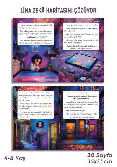 Umy Yayınları Lina Zekâ Haritasını Çözüyor - Çocuklar İçin Dijital Detoks Ve Problem Çözme Becerisi Geliştiren Kitap