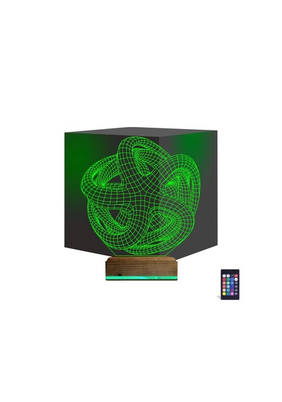 Luvivia Geometrik Dekoratif 3d Lamba - Masa Gece Lambası V6 Şeffaf
