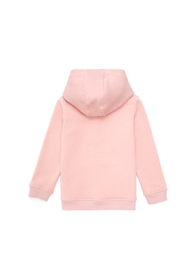 U.S. Polo Assn. Kız Çocuk Toz Pembe Kapüşonlu Basic Sweatshirt 50292512-VR050