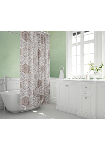Zethome Tropik Banyo Duş Perdesi 2345 Tek Kanat 1x120X200 Çok Renkli