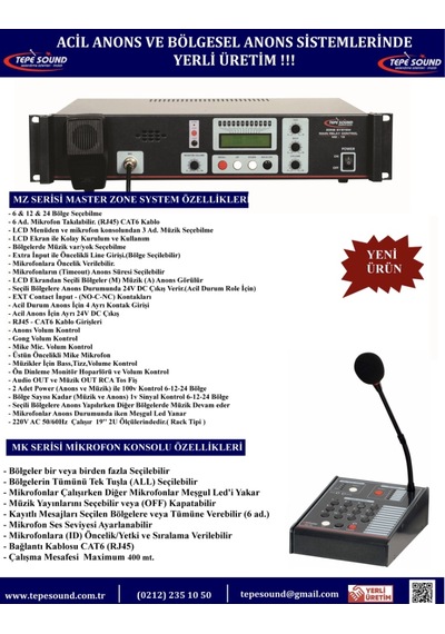 Mz - 12 Pro Acil Anons Sistemi Tepesound