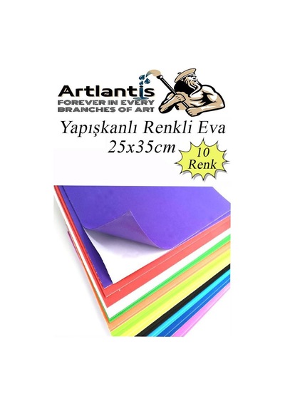 Yapışkanlı Eva 25x35 Cm 10 Renk 1 Paket Yapışkanlı Eva Süngeri 10'lu Okul Kreş Anasınıfı Elişi Etkinlikleri