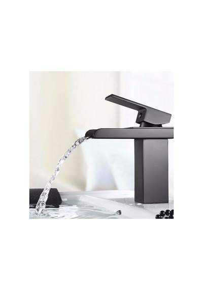 Rena Design Siyah Lavabo Bataryası Yeni Havza Model Yüksek Kalite Lüks Lavabo Musluğu Çift Girişli Armatür