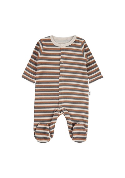 Civil Baby Çizgi Empirme 1-9 Ay Tulum - Bej Taş Rengi