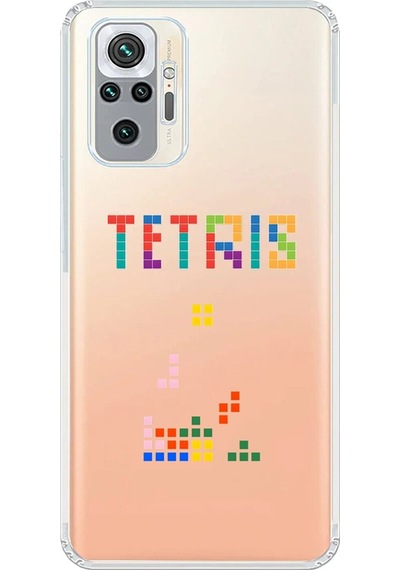 Xiaomi Redmi Note 10 Pro Uyumlu Şeffaf Kılıf 3 Tetris Tasarımlı