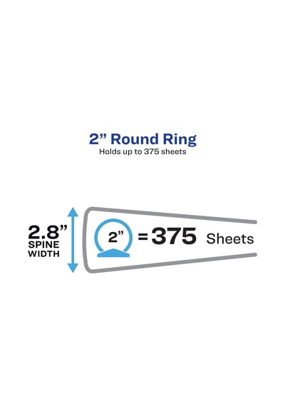 Avery Legal Sağlam Binder 3 Halkalı 5,1 Cm Yuvarlak Halka, Siyah, 1 Binder 6401 Genel