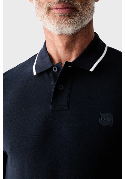 Boss % 100 Pamuk Regular Fit Düğmeli Polo Erkek Polo 50566186 404 Lacivert