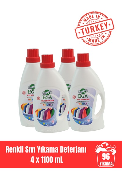 Renkli Sıvı Yıkama Deterjanı 4x 1100 Ml 4 L