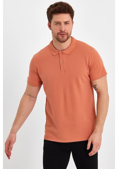 Nemonti Premium Penye Polo Yaka T-shırt Aprıcot Crush