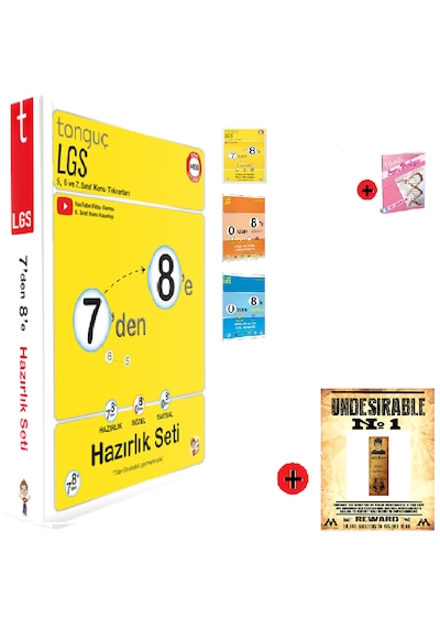 Tonguç Akademi 8. Sınıf 7 den 8 e Hazırlık Seti En Son Baskı Yeni + Test Kitabı Hediye + Kişiye Özel Ahşap Harry Potter Kitap Ayracı Hediye