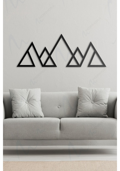 Mountain Metal Duvar Tablosu - 100 Cm - Siyah