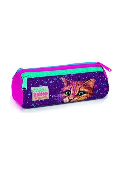 Coral High Mor Kedi Usb Soketli Üçlü İlkokul Çanta Seti - Kız Çocuk