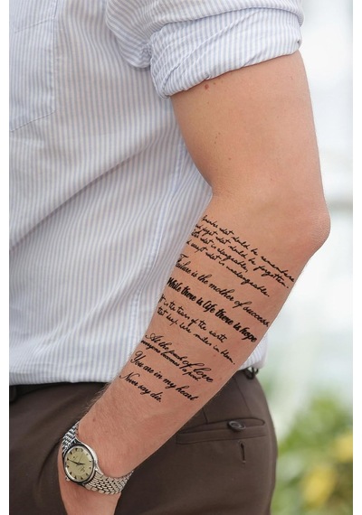 Bearpear Yazılı Geçici Dövme, Yazı Dövmesi, Unisex Tattoo, Vücut Dövmesi