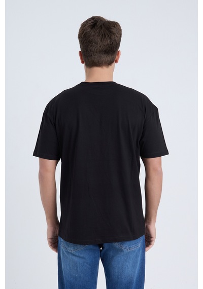 Velvoria Unisex Oversize Streetwear Baskılı Siyah Renk T-shirt