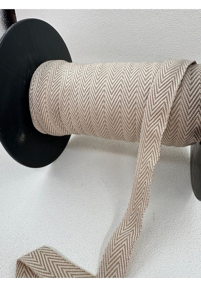 2 Cm Çift Renkli Balıksırtı Şerit-ekru-5 Metre