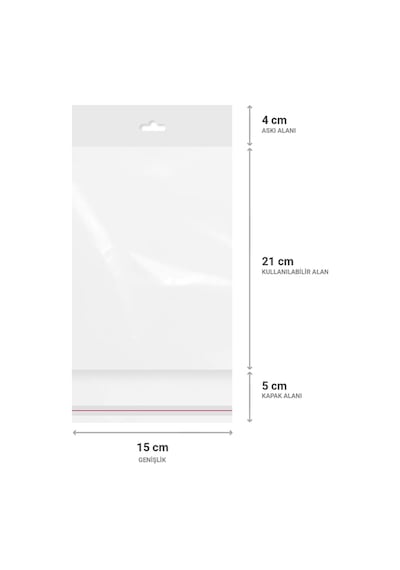 Askılı Meksika Şapka Bantlı Şeffaf Opp Torba 15X21+9 Cm - 500 A