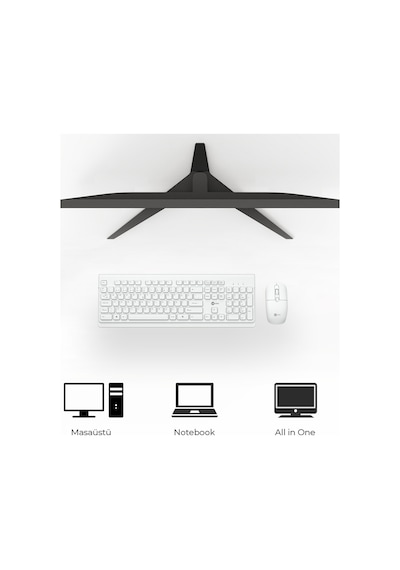 Lecoo KW203 Kablosuz Türkçe Q Klavye & Mouse Set