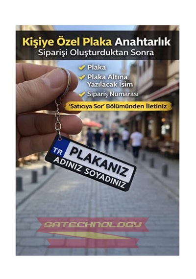 Kişiye Özel Plaka Anahtarlık Mavi