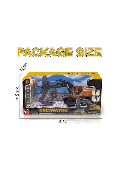 Uzaktan Kumandalı Metal Alaşımlı Mühendislik Serisi Excavator 14 Kanallı 40868 Sarı