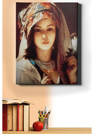 Webstyle Sayılarla Boyama Seti Kasnaklı Beyaz Leylaklı Kız 50 X 65 Cm
