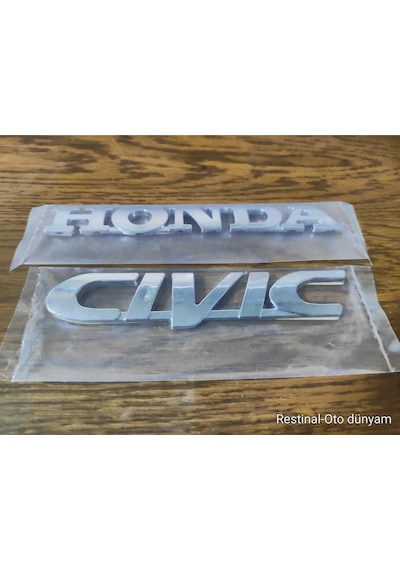 Honda Civic Bagaj Yazısı Logo Amblem 1997-2006 Uyumlu Parlak Seçenek Krom Kaplama