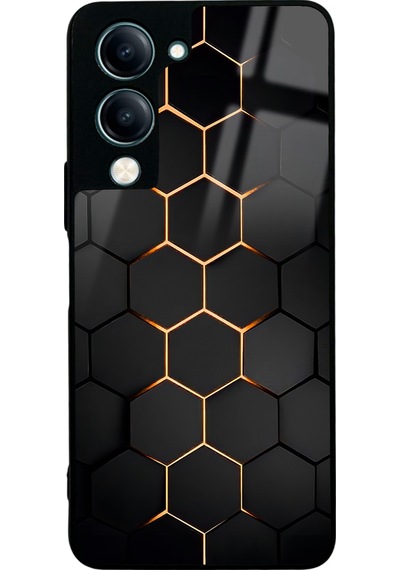 Vivo Y04 Yellow Carbon Tasarımlı Glossy Telefon Kılıfı Çok Renkli