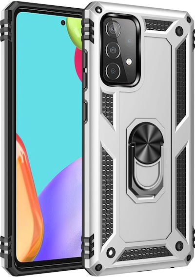 Samsung Uyumlu Galaxy A33 5g Kılıf Sofya Yüzüklü Silikon Kapak Gümüş\