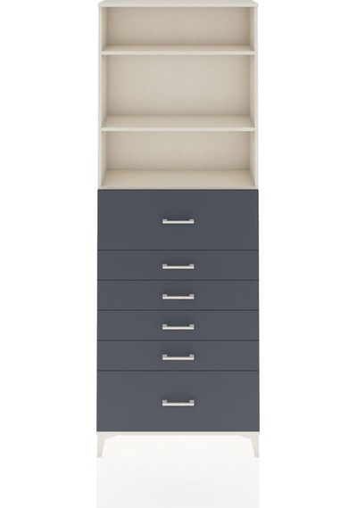 Arges Dolap 3 Raflı 6 Çekmeceli 88x30x243 Aytaşı-antrasit Aytaşı