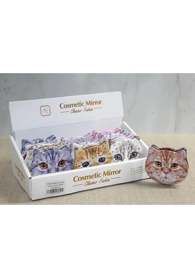 Jenerik Taşlı Kedi El Aynası Alk3749 Çok Renkli