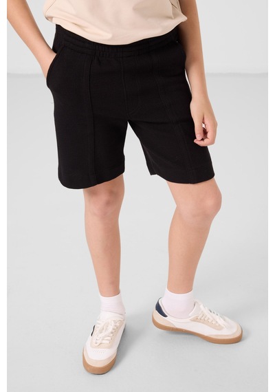 Tommylife Siyah Pamuklu Yumuşak Dokulu Standart Fit Basic Erkek Çocuk Şort - 11289 Siyah