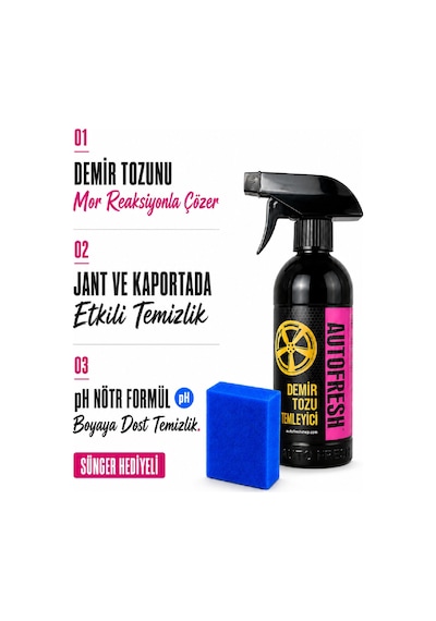 Autofresh Demir Tozu Jant ve Kaporta Ph Nötr Temizleyici 410 ML