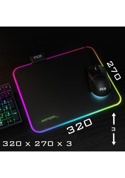Imp-024t Empousa Rgb 7 Led Medıum Mousepad 320x270x3mm ,12 Farklı Değişebilen Dokunmatik Işık Efekt Diğer