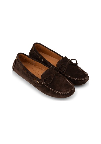 Deery Kadın Hakiki Süet Kahverengi Loafer Ayakkabı - Dl505zkhvc01