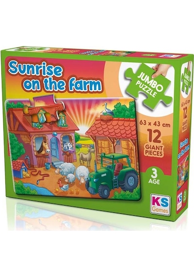Ks Games 12 Parça Jumbo Puzzle Sunrise On The Farm