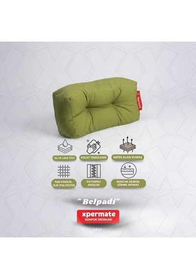 Sırt Ve Bel Destek Yastığı Sandalye Koltuk Destek Minderi Yeşil Genel