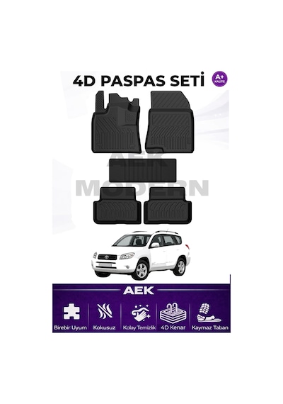 Toyota Rav4 Sonrası 3 4d Paspas Seti 2005-2013 A++ Kalite 5 Parça